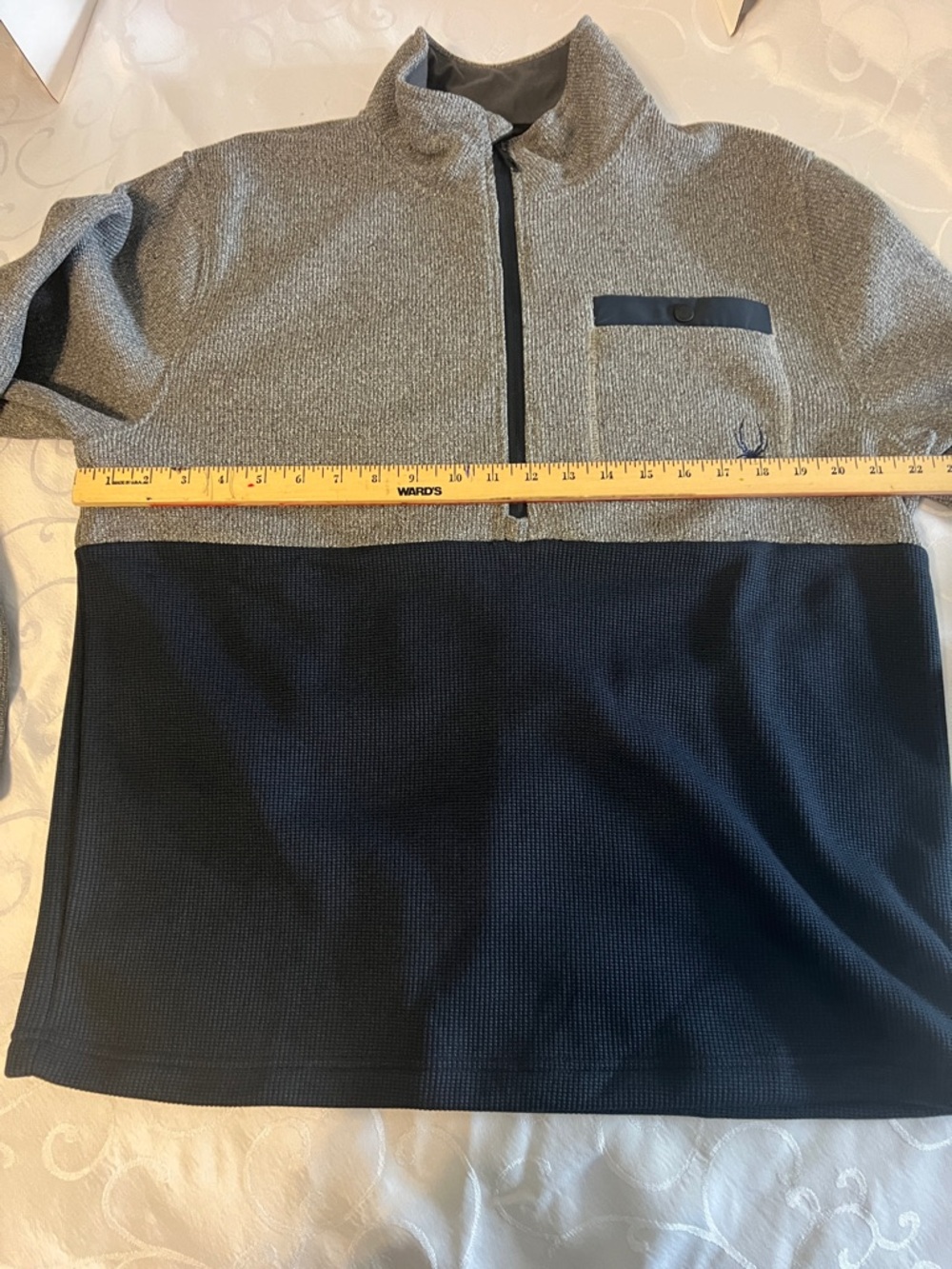 Spyder Men’s Gray and BLUE Zip-Up Colorblock Pullover - Picture 5 of 7